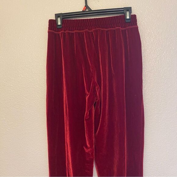 Fabletics Daria Luxe Velour stretch pull on Jogger cherry burgundy red Small - Picture 4 of 12